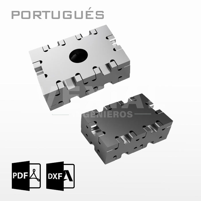 PLANOS PARA FABRICAR BLOQUE DE FIJACIÓN 25x50x75mm (plancha 6mm) (2 versiones)