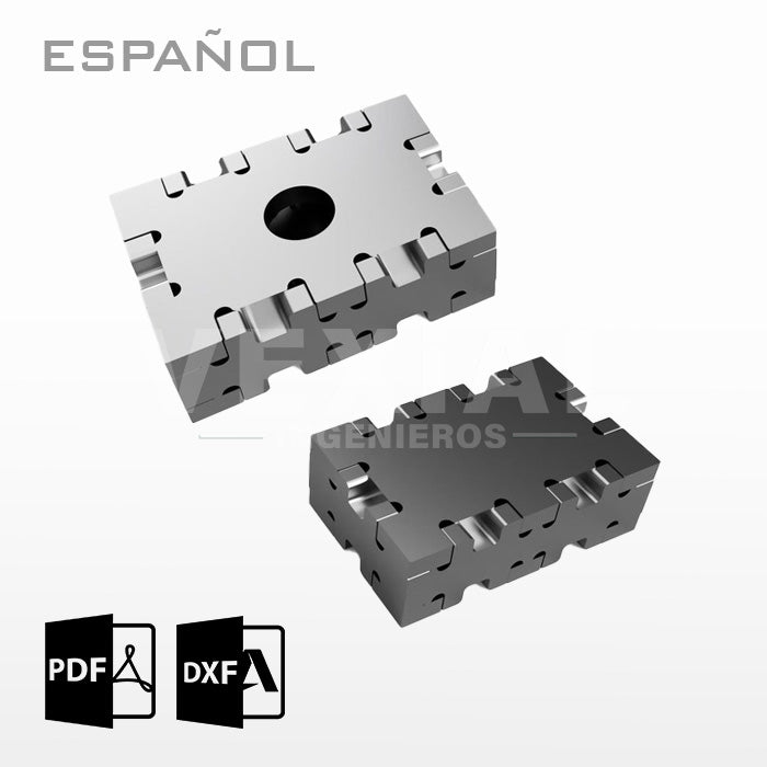 PLANOS PARA FABRICAR BLOQUE DE FIJACIÓN 25x50x75mm (plancha 6mm) (2 versiones)
