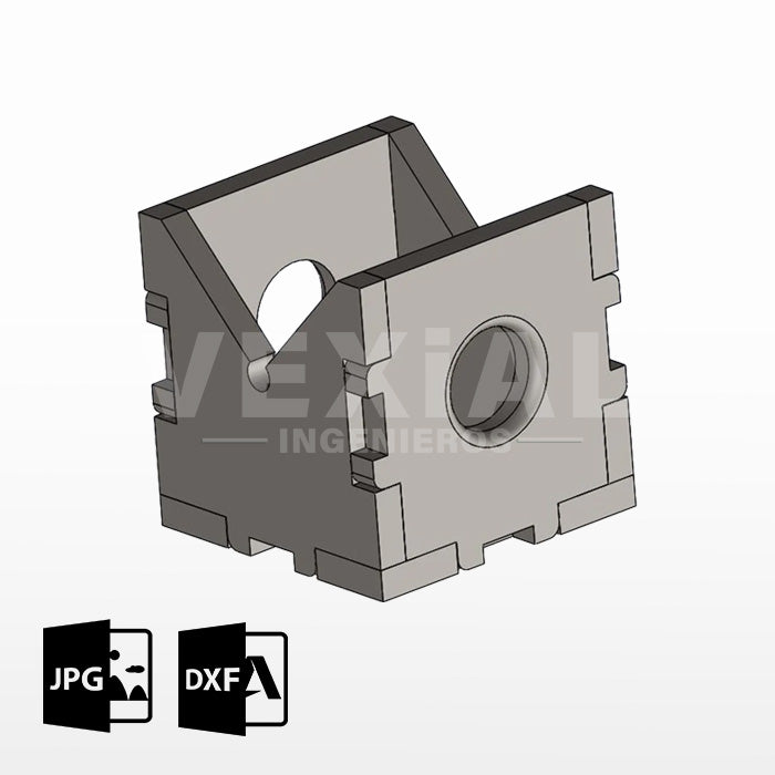 BLOQUE EN "V" AJUSTABLES PARA MESAS DE SUJECION (50x50x50mm)