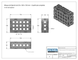 Planos para Fabricar Bloque de Fijación 50x100x150mm - Plancha 6mm o 1/4" - 2 Versiones