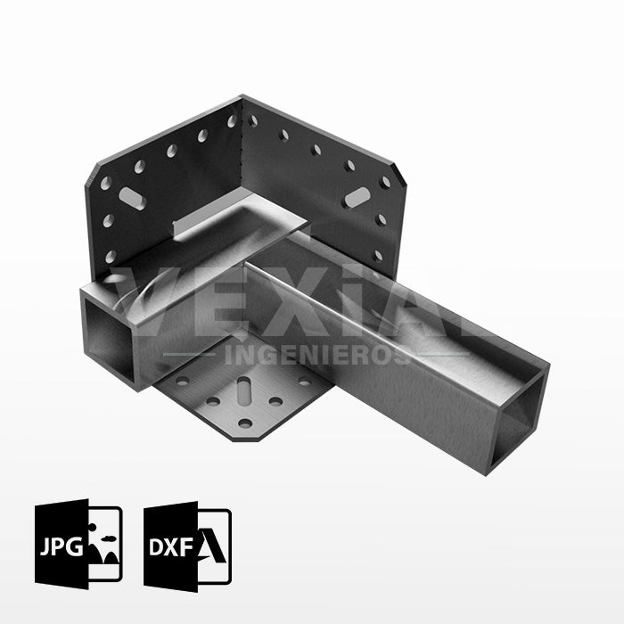 PLANOS DE SUJECION DE ESQUINAS PARA MESAS DE SOLDADURA (150x150×67×8 mm)