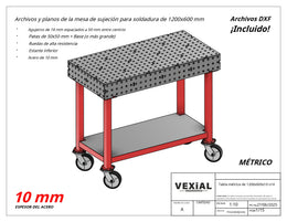 Planos para Mesas Modulares de Soldadura - Acero de 10mm o 3/8"