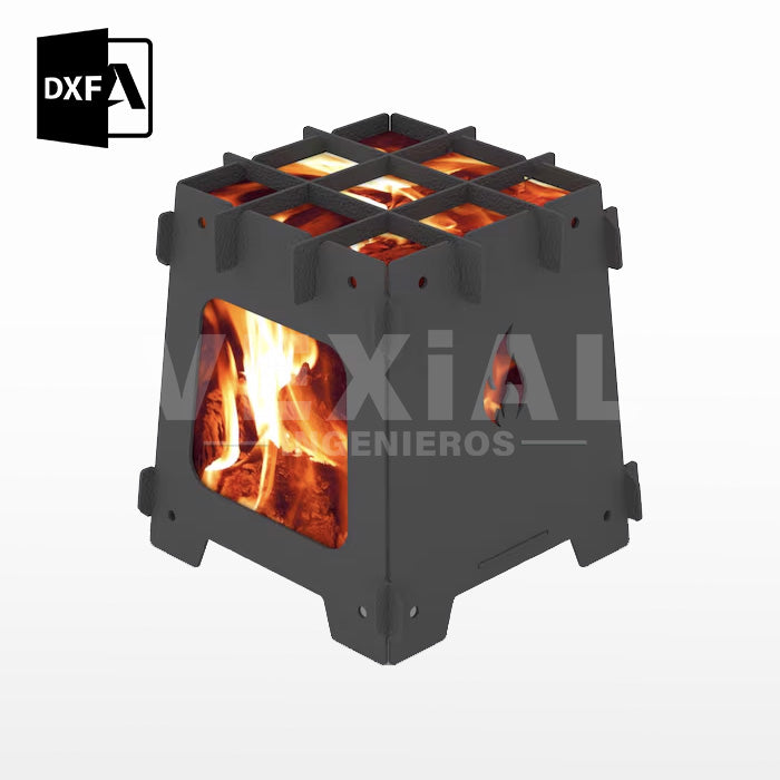 ARCHIVOS DXF PARA PARRILLA PORTATIL (193x193x200(h)mm) - MALETIN