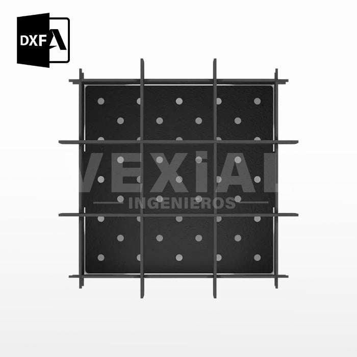 ARCHIVOS DXF PARA PARRILLA PORTATIL (193x193x200(h)mm) - MALETIN