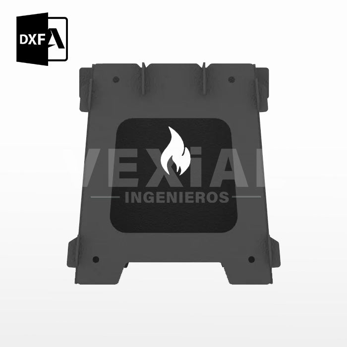 ARCHIVOS DXF PARA PARRILLA PORTATIL (193x193x200(h)mm) - MALETIN