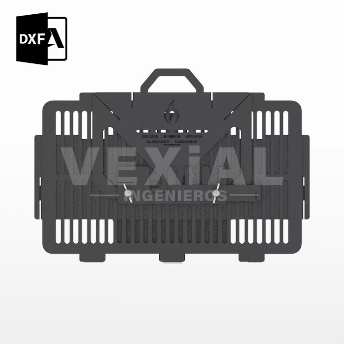 ARCHIVOS DXF PARA PARRILLA PORTATIL (520x320x203+142(h)mm) - MALETIN