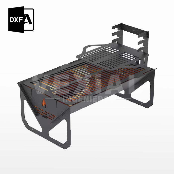 ARCHIVOS DXF PARA PARRILLA PORTATIL (520x320x203+142(h)mm) - MALETIN
