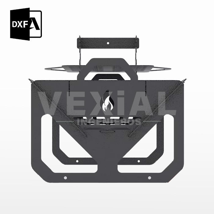ARCHIVOS DXF PARA PARRILLA PORTATIL (520x320x203+142(h)mm) - MALETIN