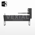 ARCHIVOS DXF PARA PARRILLA PORTATIL (520x320x203+142(h)mm) - MALETIN