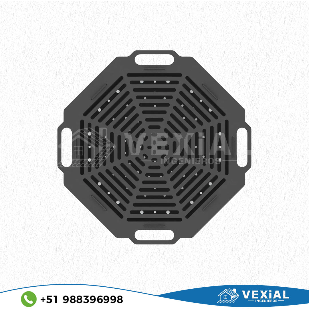 ARCHIVOS DXF PARA PARRILLA EXAGONAL PLEGABLE (469x469x508(h)mm) - MALETIN