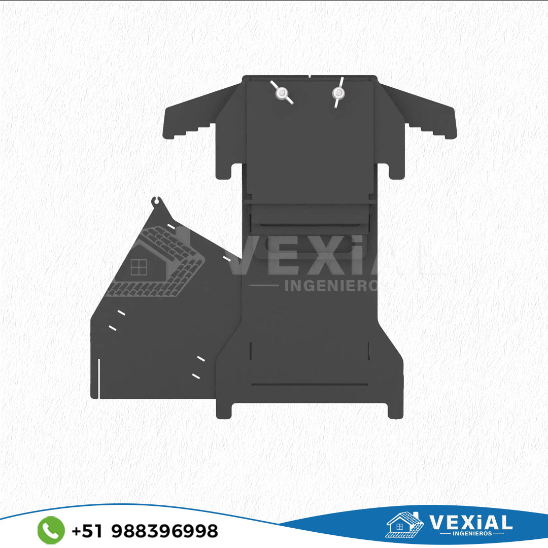 ARCHIVOS DXF PARA PARRILLA BASE COHETE ((465 x 459 x 465(h)) - MALETIN