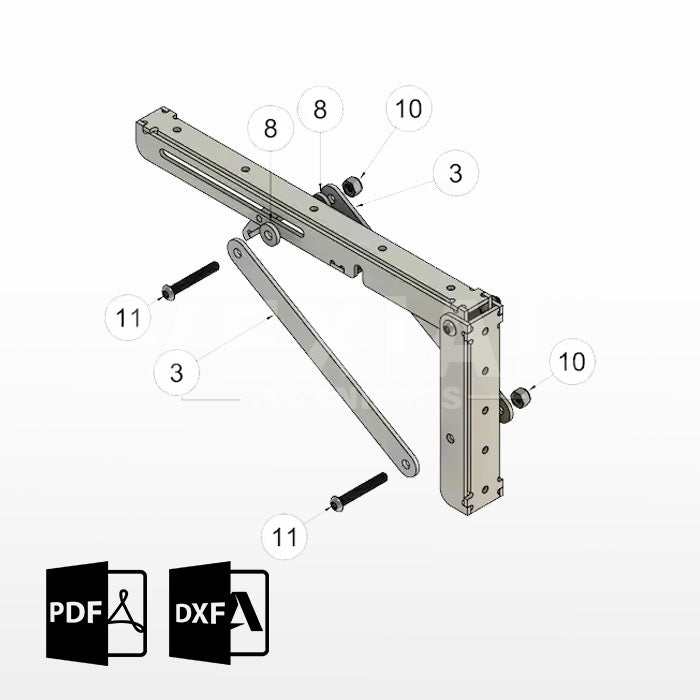 PLANOS PARA SOPORTE PLEGABLE DE ESTANTE 12" (300mm)