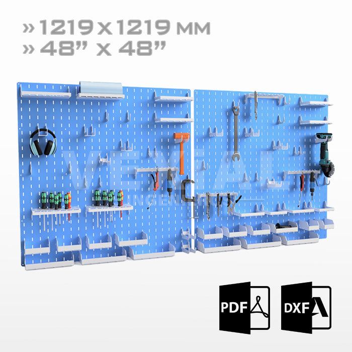 PLANOS PARA ORGANIZADOR DE HERRAMIENTAS SLOTWALL/PEGBOARD (1219x1219) (1219x609)