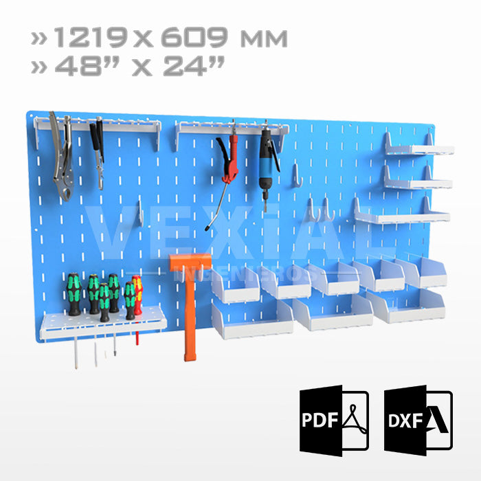 PLANOS PARA ORGANIZADOR DE HERRAMIENTAS SLOTWALL/PEGBOARD (1219x1219) (1219x609)