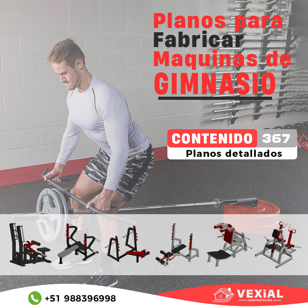 367 PLANOS EN PDF PARA FABRICAR MAQUINAS DE GIMNASIO