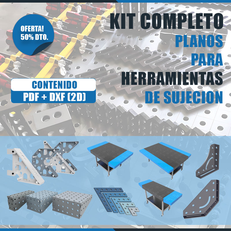 KIT COMPLETO - PLANOS PARA HERRAMIENTAS DE SUJECION (plancha 6mm)