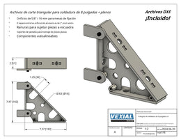Kit de escuadras y triángulos de fijación — Acero 6mm o 1/4"