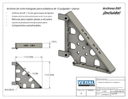 Kit de escuadras y triángulos de fijación — Acero 6mm o 1/4"