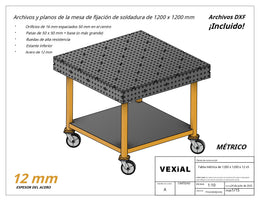 Planos para Mesas Modulares de Soldadura - Acero de 12mm o 1/2"