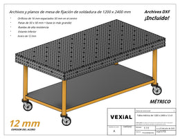 Planos para Mesas Modulares de Soldadura - Acero de 12mm o 1/2"