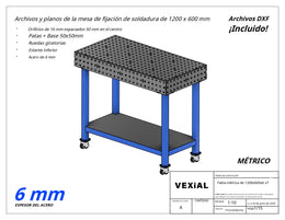 Planos para Mesas Modulares de Soldadura - Acero de 6mm o 1/4"