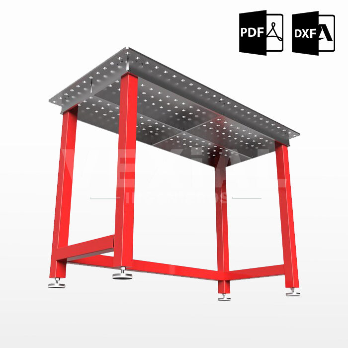 PLANOS PARA MESA BASICA DE SOLDADURA - 600x1200x10mm