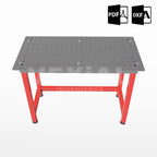 PLANOS PARA MESA BASICA DE SOLDADURA - 600x1200x10mm
