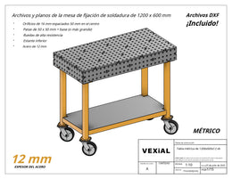 Planos para Mesas Modulares de Soldadura - Acero de 12mm o 1/2"