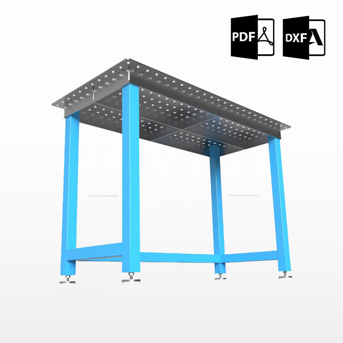 PLANOS PARA MESA BASICA DE SOLDADURA - 600x1200x6mm