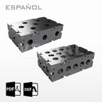 PLANOS PARA FABRICAR BLOQUE DE FIJACIÓN 50x100x150mm (plancha 6mm) (2 versiones)