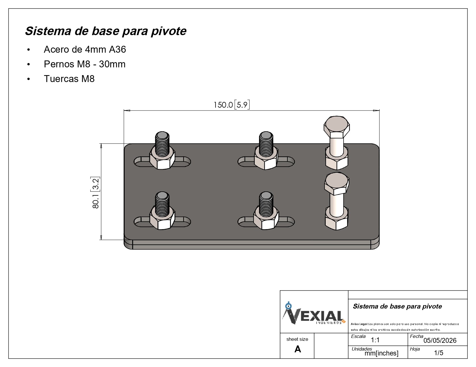 BASE GIRATORIA PARA TRONZADORA 14" - 4mm