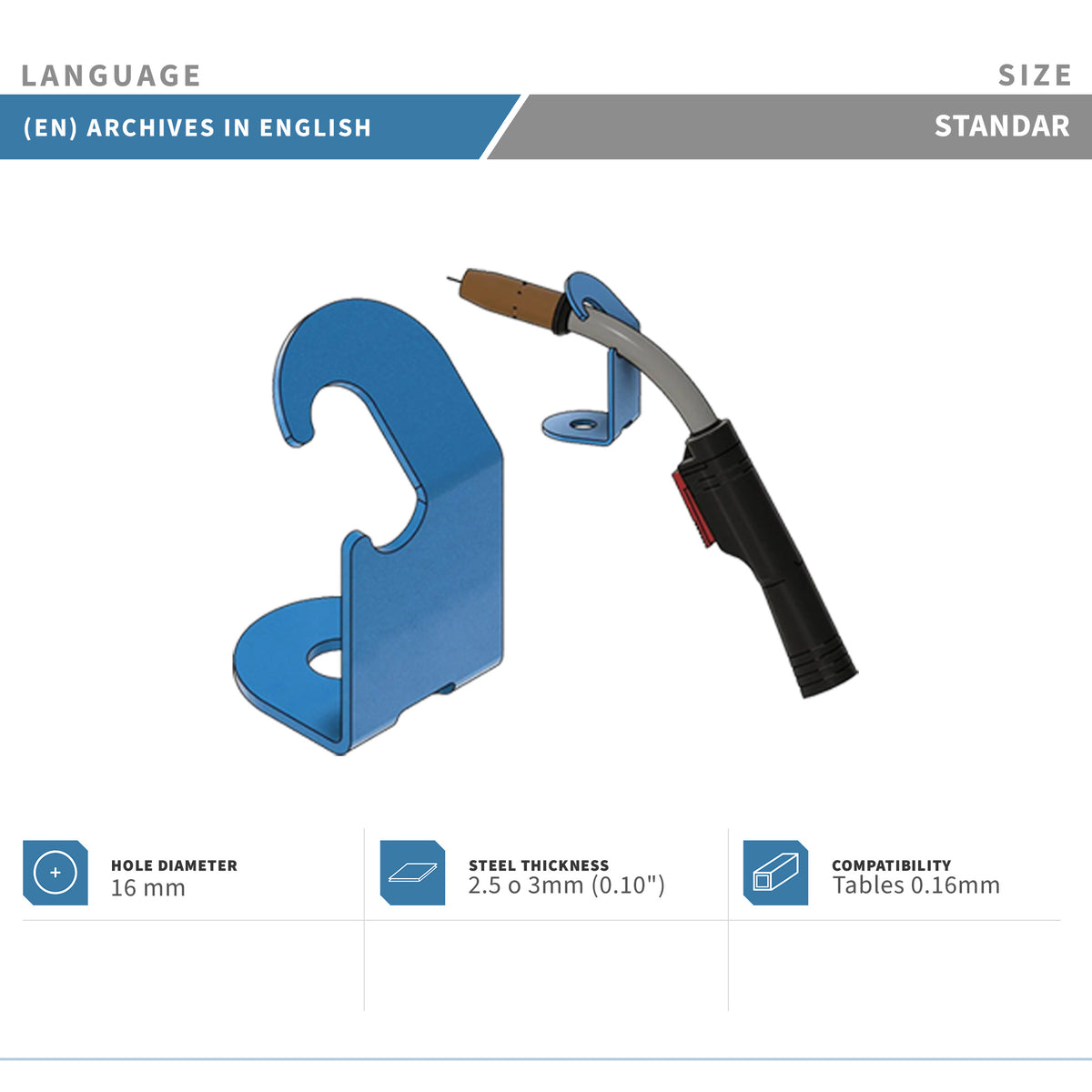 Planos para Pedestal de Sujeción - Pistola MIG - Acero de 2.5 a 3mm
