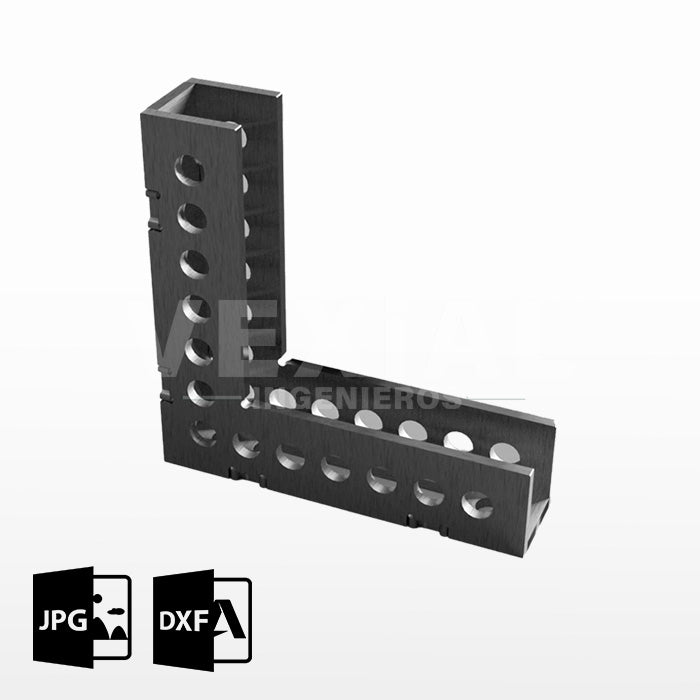 ARCHIVOS PARA FABRICAR ESCUADRAS L 90° (50 × 200 × 200 mm)