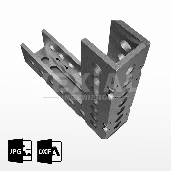 ARCHIVOS PARA FABRICAR ESCUADRAS L 90° (50 × 200 × 200 mm)