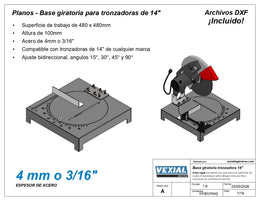 Planos de Base Giratoria para Tronzadora 14" - 4mm o 3/16"