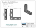 Planos Escuadra L 90° - 200x200x50mm - 6mm o 1/4"