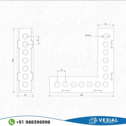 ARCHIVOS PARA FABRICAR ESCUADRAS L 90° (50 × 200 × 200 mm)