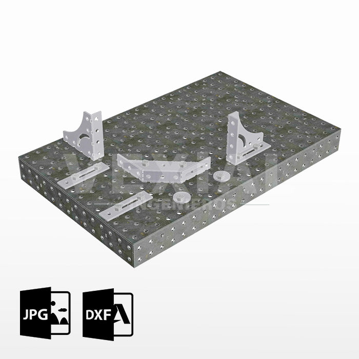 ARCHIVO DXF KIT DE HERRAMIENTAS PARA MESA DE SUJECION 20 PZS (plancha 1/4 o 6mm)