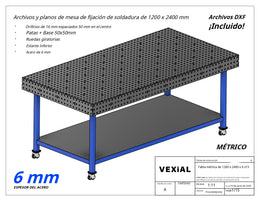 Planos para Mesas Modulares de Soldadura - Acero de 6mm o 1/4"
