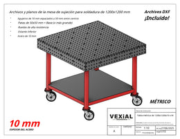 Planos para Mesas Modulares de Soldadura - Acero de 10mm o 3/8"