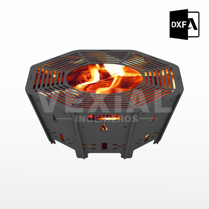 ARCHIVOS DXF PARA PARRILLA OCTAGONAL PEGLABLE (630x630x253(h)mm) - MALETIN