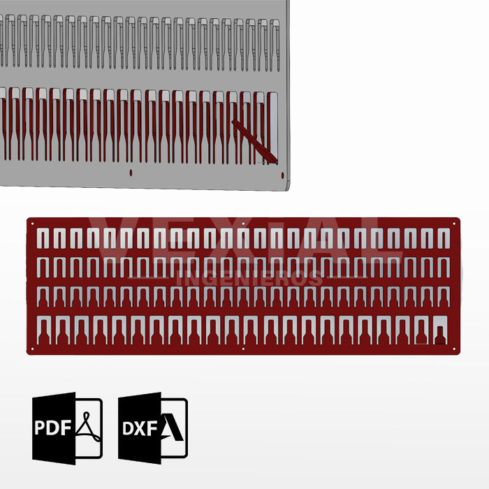 PLANOS PARA ORGANIZADOR DE DADOS (1040 x 330mm) - 97 ESPACIOS