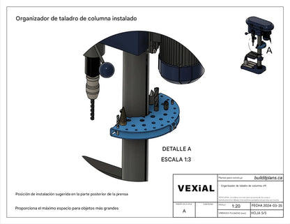 PLANOS PARA ORGANIZADOR DE BROCAS PARA TALADRO DE ESTACION