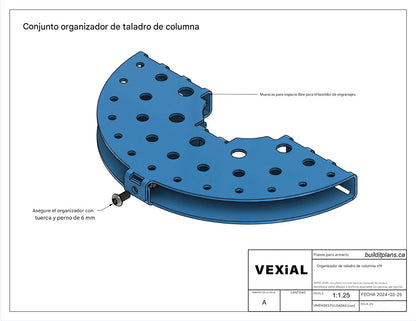 PLANOS PARA ORGANIZADOR DE BROCAS PARA TALADRO DE ESTACION