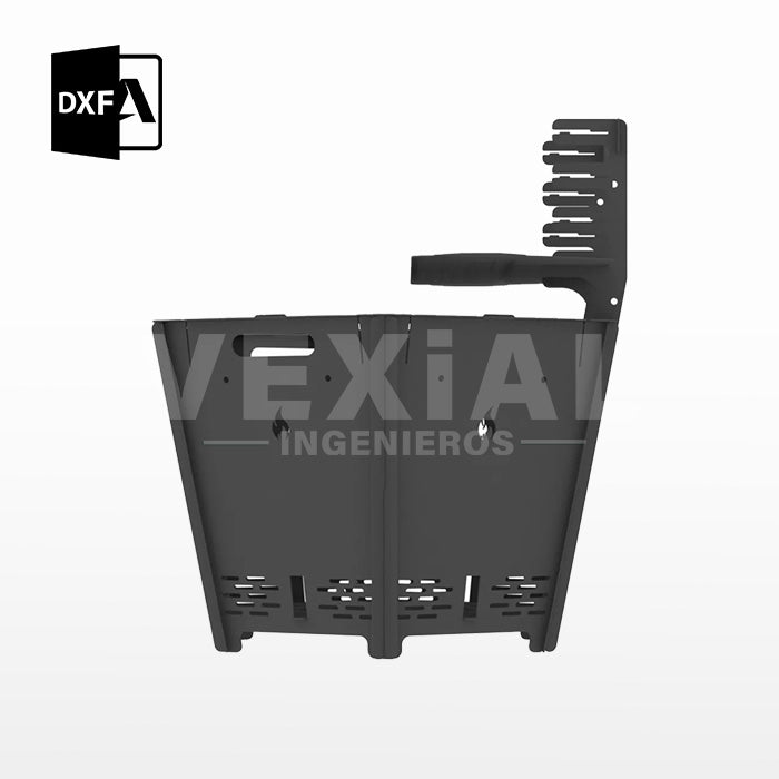 ARCHIVOS DXF PARA PARRILLA BAJA EXAGONAL PLEGABLE (469 x 469 x 453(h)+277(h)) - MALETIN