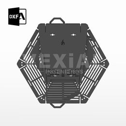 Planos Parrilla Alta Hexagonal plegable con Niveles (630x630x453(h)+277(h))