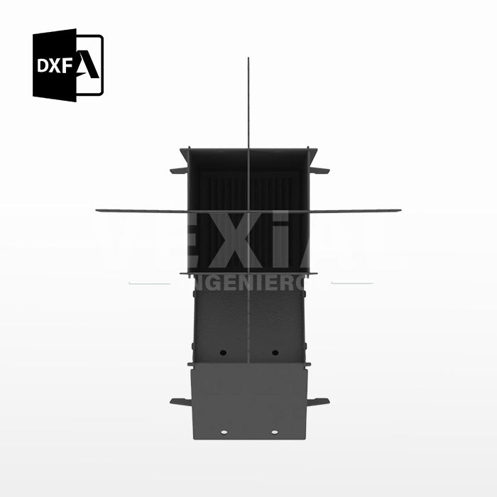 ARCHIVOS DXF PARA PARRILLA BASE COHETE ((465 x 459 x 465(h)) - MALETIN