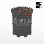 ARCHIVOS DXF PARA PARRILLA EXAGONAL PLEGABLE (469x469x508(h)mm) - MALETIN