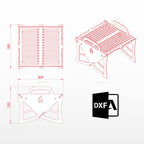 ARCHIVOS DXF PARA PARRILLA PORTATIL (309x300x250(h)mm) - MALETIN