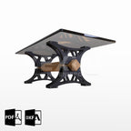 PLANOS PARA MESA INDUSTRIAL 500mm (alt) x 600mm(an)